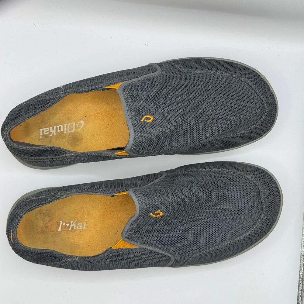 Olukai Nohea Mesh Slip-On Shoes Men’s 8.5 Gray Comfort Casual Loafer
